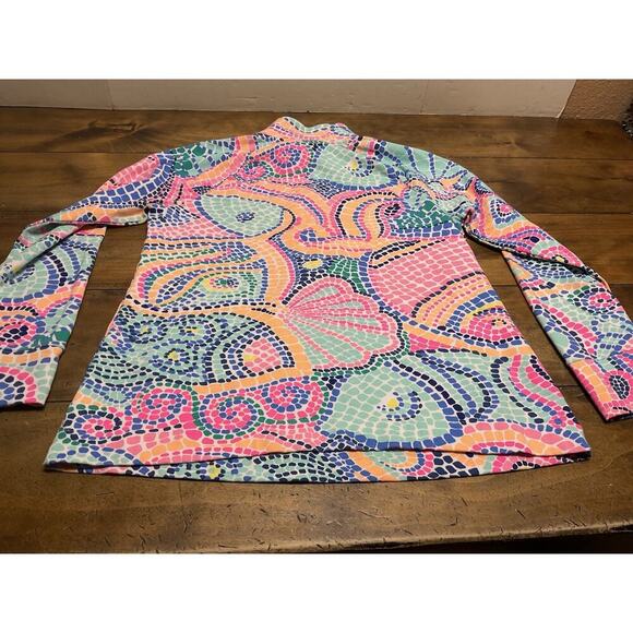 Lilly Pultizer Womens Jacket 1/2 Zip Skipper Popover Seashell Multicolor Mosaic - Picture 12 of 12